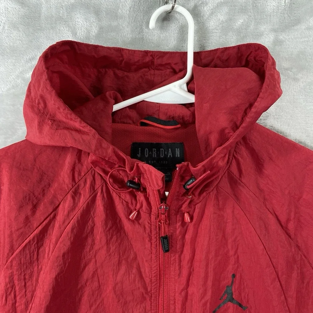 Air Jordan Jacket Mens Large Wings Windbreaker Full Zip Hooded Training Lined
